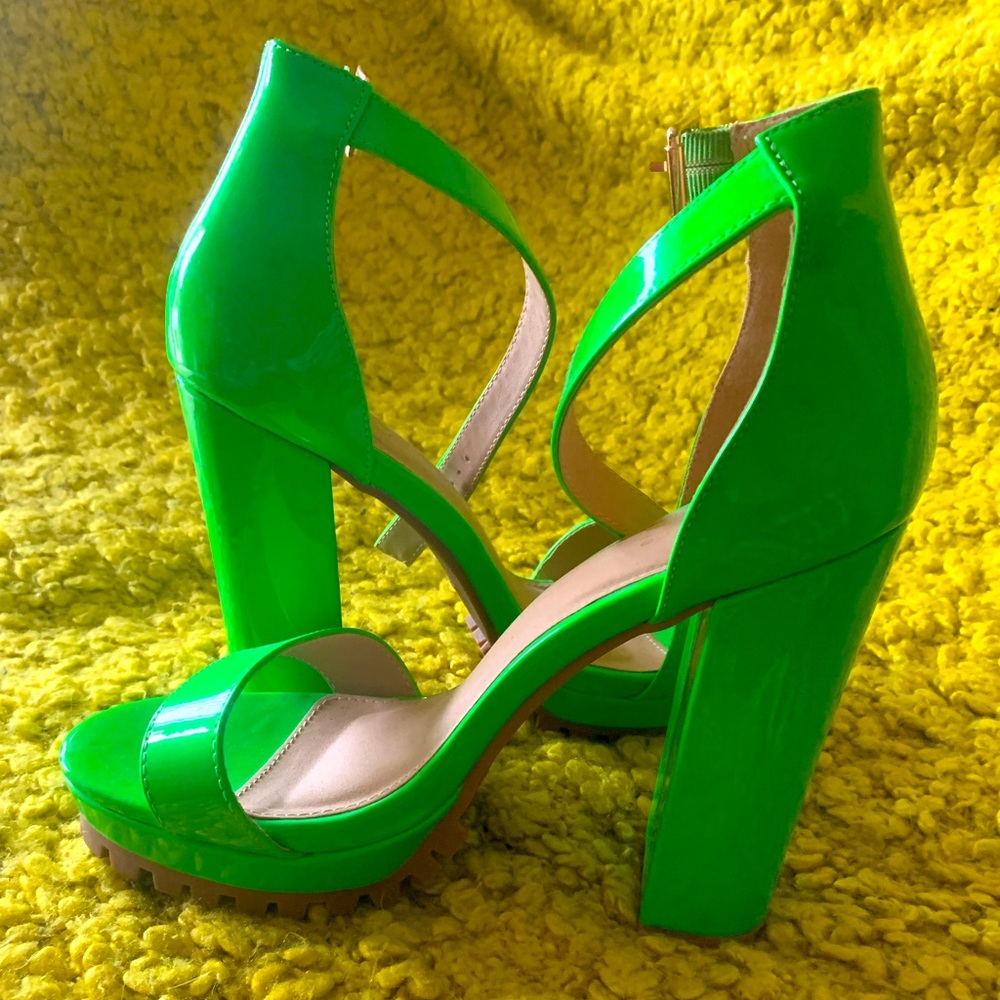 Neon green heels 💚. Worn once for a few hours.